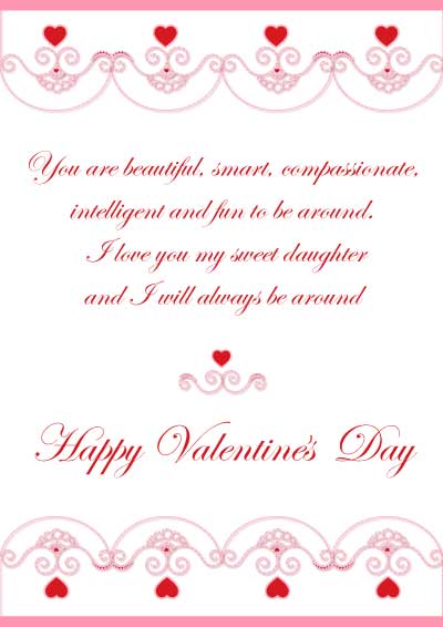 Free Printable Valentine Day Card For Daughter