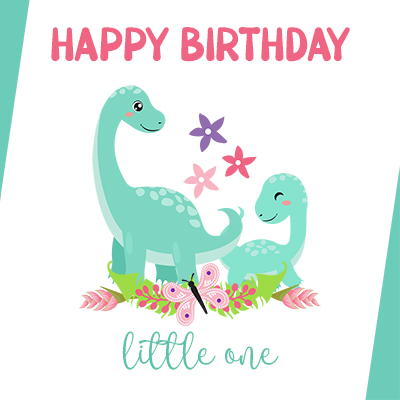 Cute dinosaurs birthday card 47