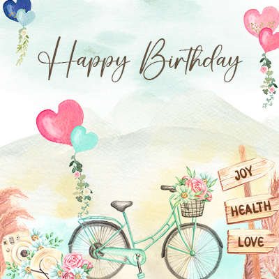 Summer time bicycle birthday card 54