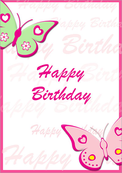 Happy Birthday Butterflies Card 012