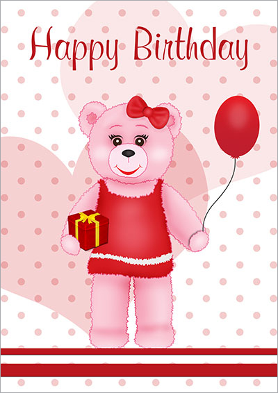 Pink Teddy Birthday Present 025