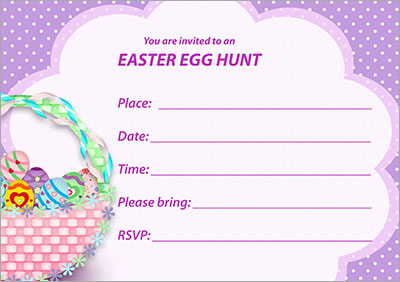 Egg Basket Egg Hunt Invitation 002