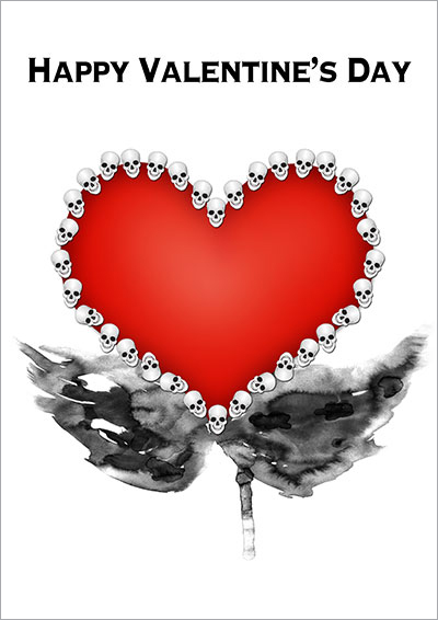 VALENTINE CARD 5X7 Gothic Greeting Card Dark Heart 