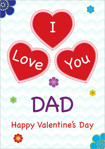 I Love You Gifts for Mom and Dad Valentines Day Card Template