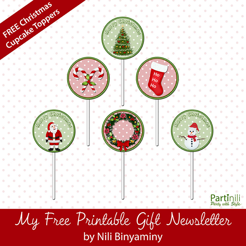 Printable Christmas Cupcake Toppers