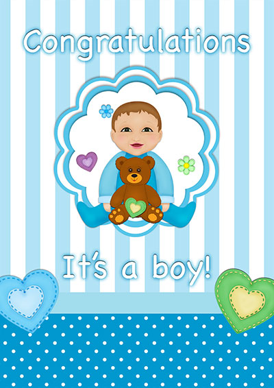 It's A Baby Boy!! Printable Card 001