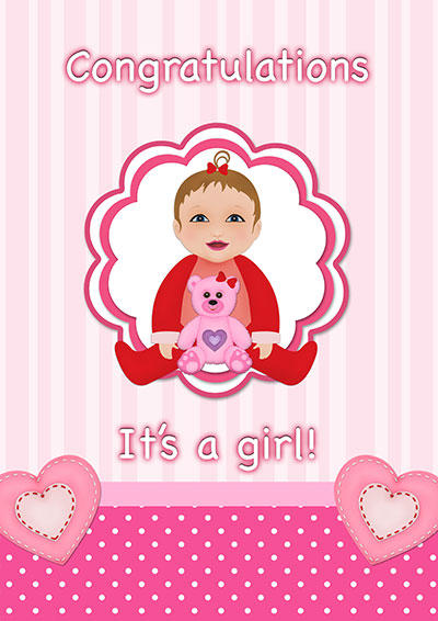 It's A Baby Girl!! Printable Card 001