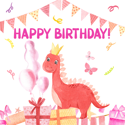 Cute dinosaur happy birthday card 49