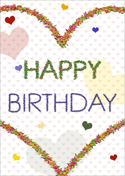 Fuzzy Heart Birthday Card 027