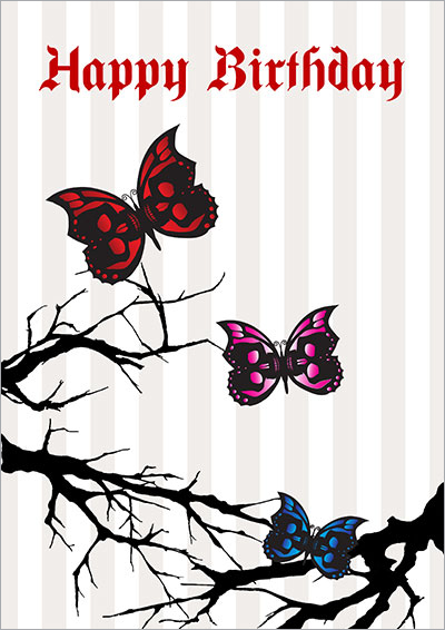 Gothic Skull Butterflies 002