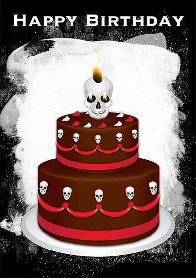 Gothic Birthday Cake Card 004