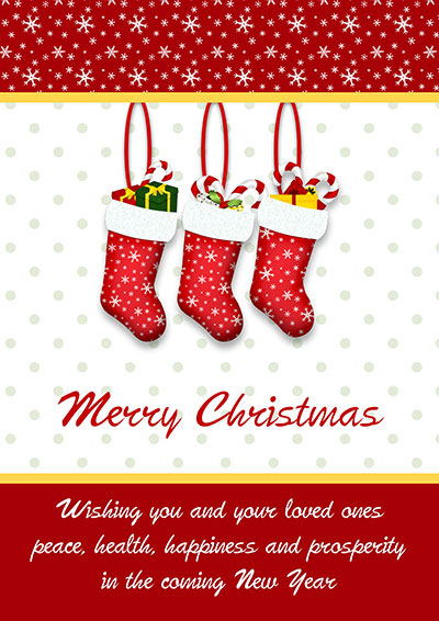 Merry Christmas Stockings Card 007