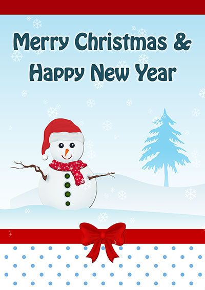 Snowman On Christmas  Card 009