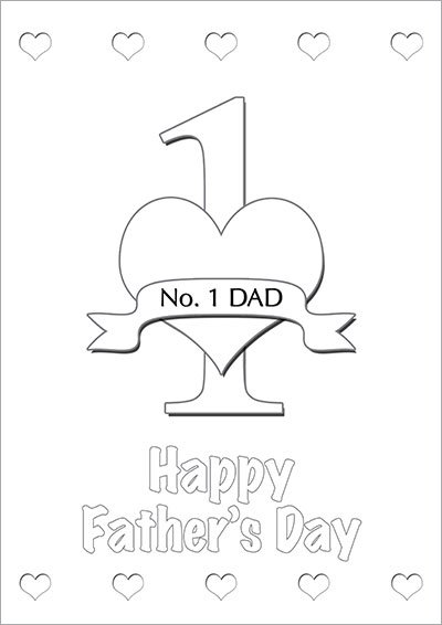 No. 1 Dad Printable Color Card 001