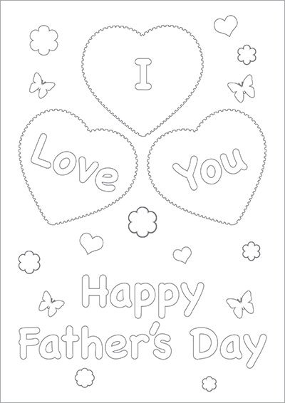 I Love You Father's Day Color Card 003