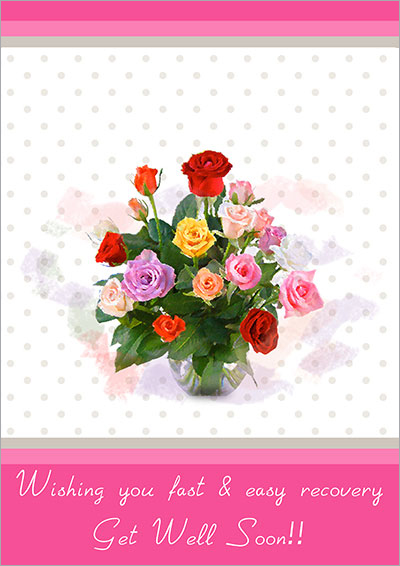 Get well bouquet printable card 002