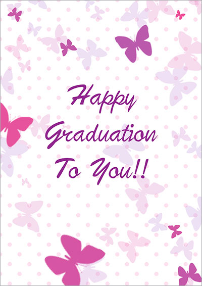 Happy Graduation butterflies card 004