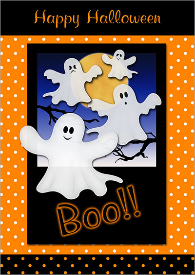 Halloween Ghosts Printable Card 005