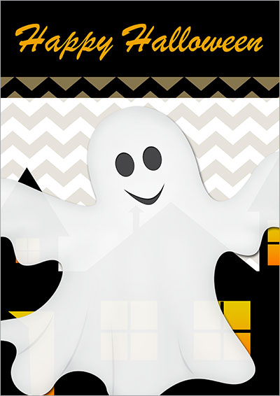 Smiling Ghosts Printable Card 008