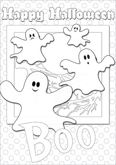Halloween Ghosts Color Card 005