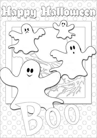 Halloween Ghosts Color Card 005