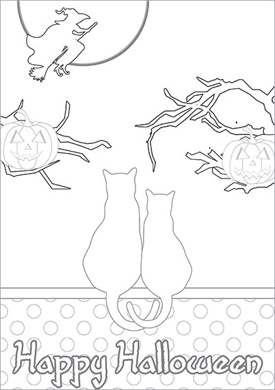 HAlloween Love Cats Color Card 011