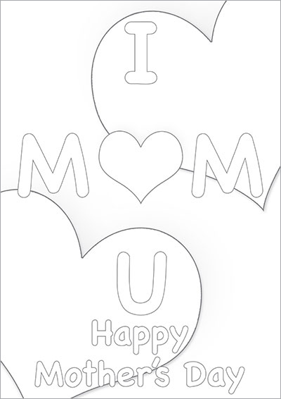 I Heart You Mom Color Card 008