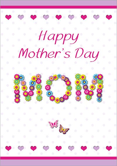 Floral Mother's Day MOM Card 001