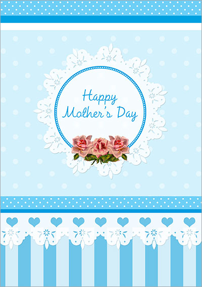Vintage Roses Light Blue Card 011