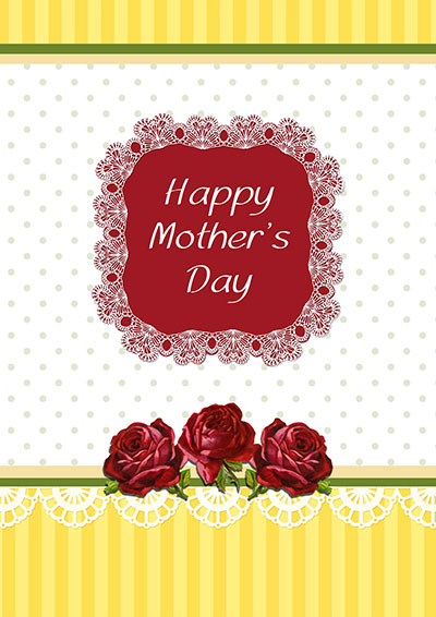 Vintage Red Roses Printable Card 012