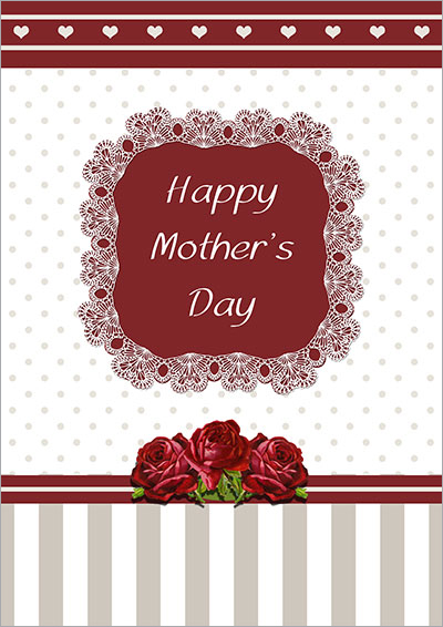 Deep Red Vintage Roses for Mom 013