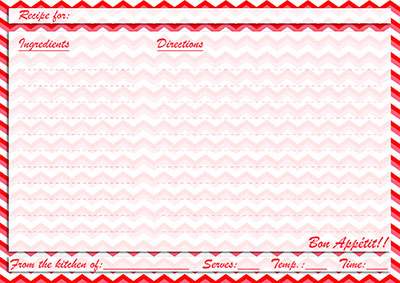 Red chevron recipe card