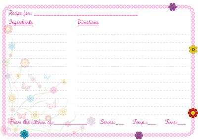 Spring time recipe card