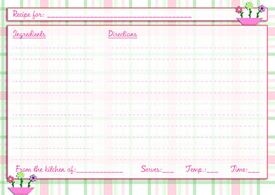 Cute flowers recipe card