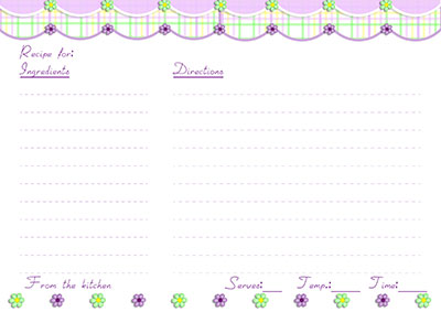Green & purple recipe card