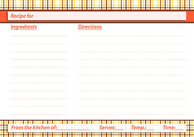 Orange and brown recipe card