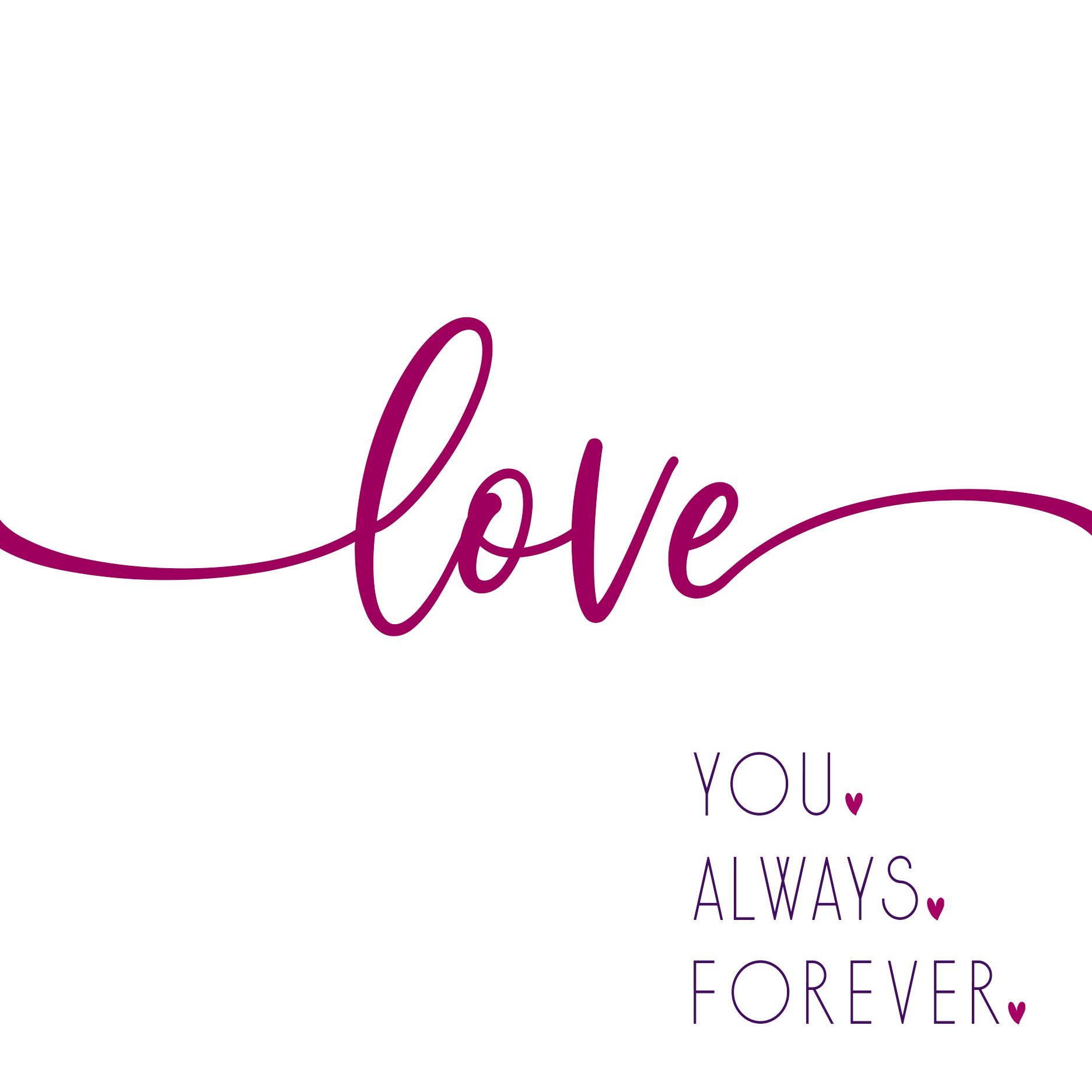 printable love u always forever valentine's day card