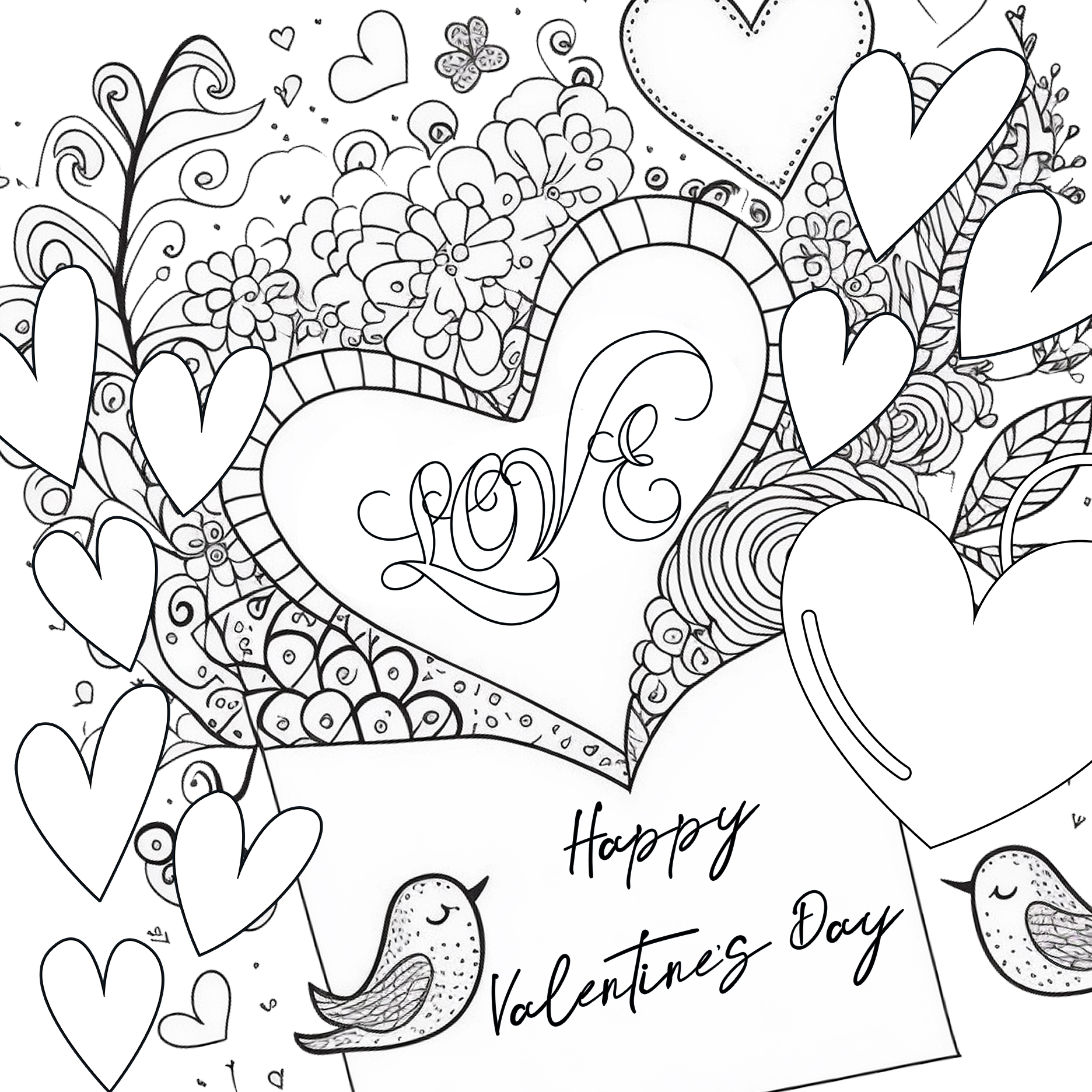 printable valentine's day love coloring card