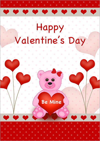 A Pink Bear Hearts V-Day Card 002