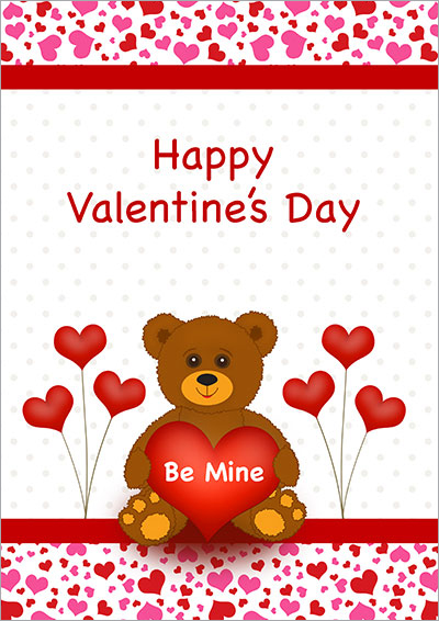 A Be Mine Teddy Bear V-Day Card 003