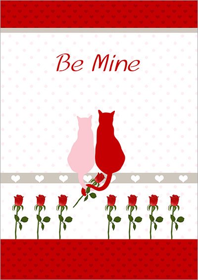Be Mine Love Cats Card 011