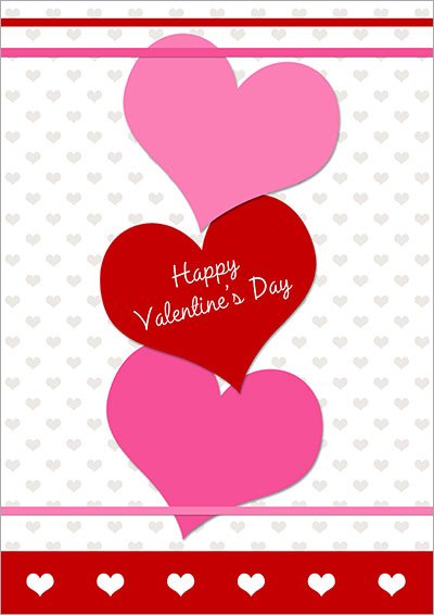 Valentne Chain of Hearts Card 025