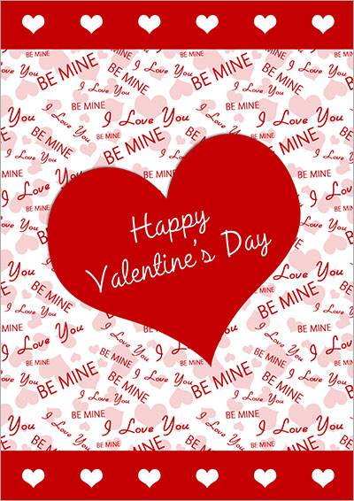 Be My Valentine Printable Card 027