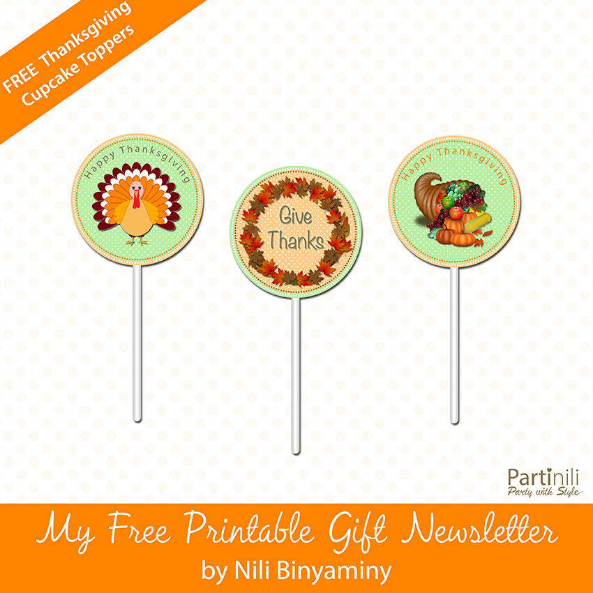 Printable Thanksgiving Cupcake Toppers