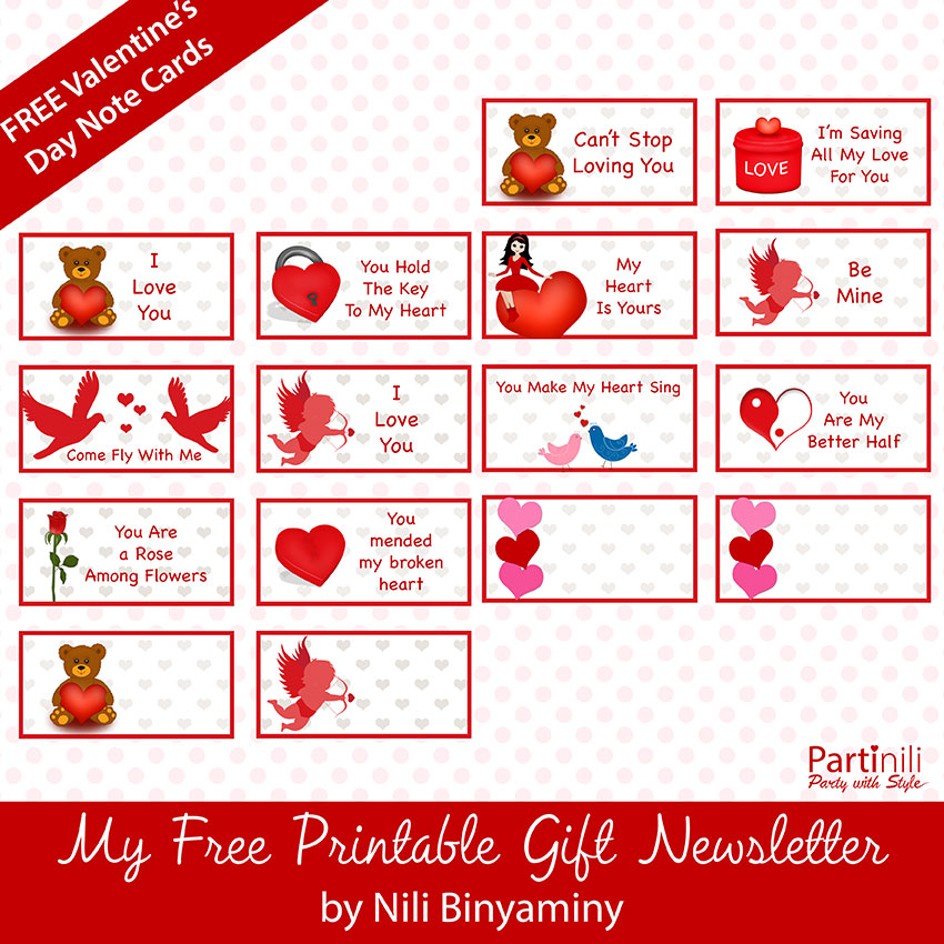 Printable Valentine's Day Note Catds
